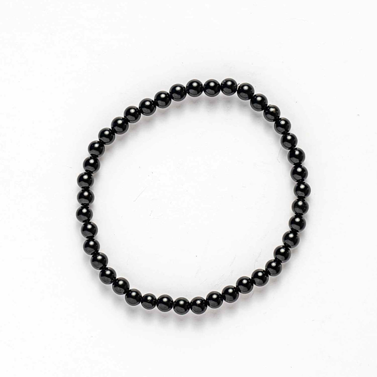Bratara Elastica cu Margele 4mm din Turmalina Neagra – Protectie Energetica si impamantare