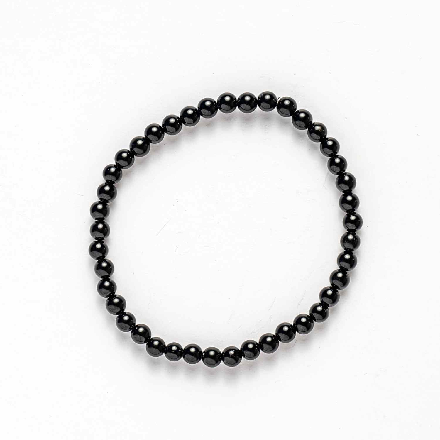 Bratara Elastica cu Margele 4mm din Turmalina Neagra – Protectie Energetica si impamantare