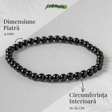 Bratara Elastica cu Margele 4mm din Turmalina Neagra – Protectie Energetica si impamantare