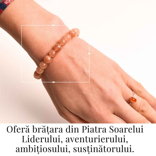 Bratara elastica cu piatra soarelui 6mm – Energie si optimism