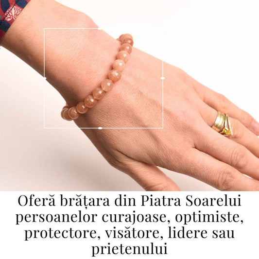 Bratara elastica cu piatra soarelui 8mm – Incredere si abundenta