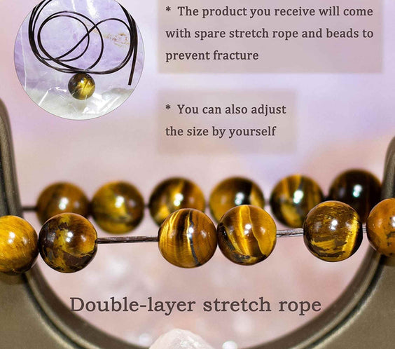 Bratara elastica cu pietre semipretioase ochi de tigru de 8 mm – bratara pentru meditatie