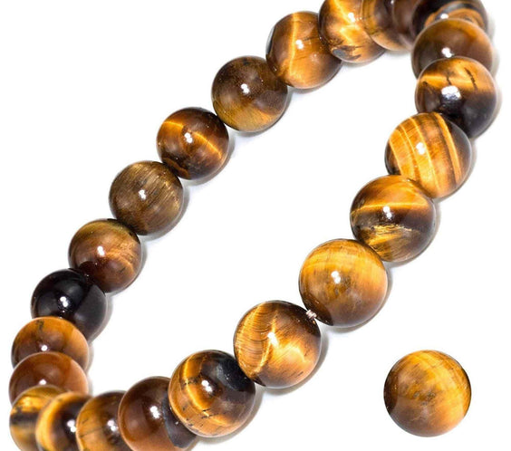 Bratara elastica cu pietre semipretioase ochi de tigru de 8 mm – bratara pentru meditatie