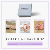 Bratara Elastica cu Margele din Cuart Roz de 8 mm si Pandantiv Steluta