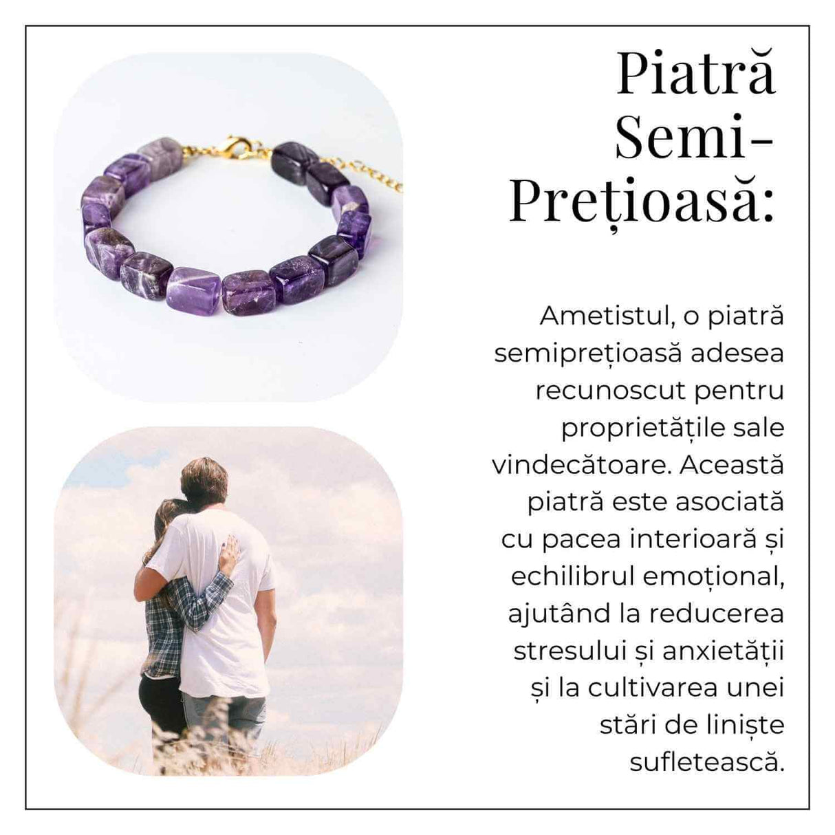 Geometrie Spirituala – Bratara cu Ametist Natural