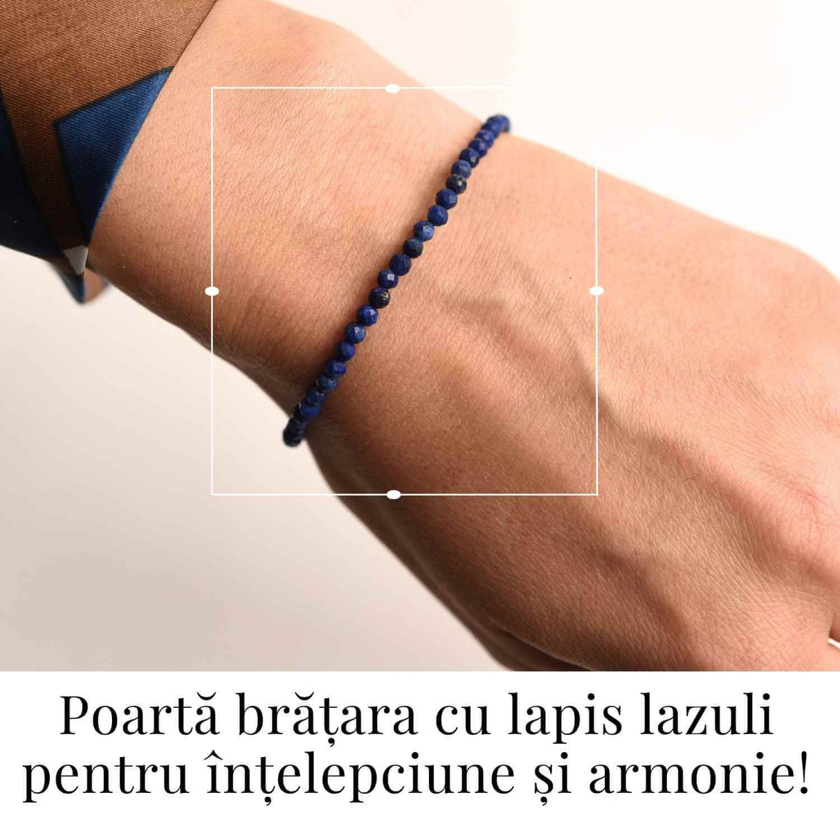 Bratara cu margele 2-3 mm Lapis Lazuli fatetat natural pentru intelepciune si armonie interioara