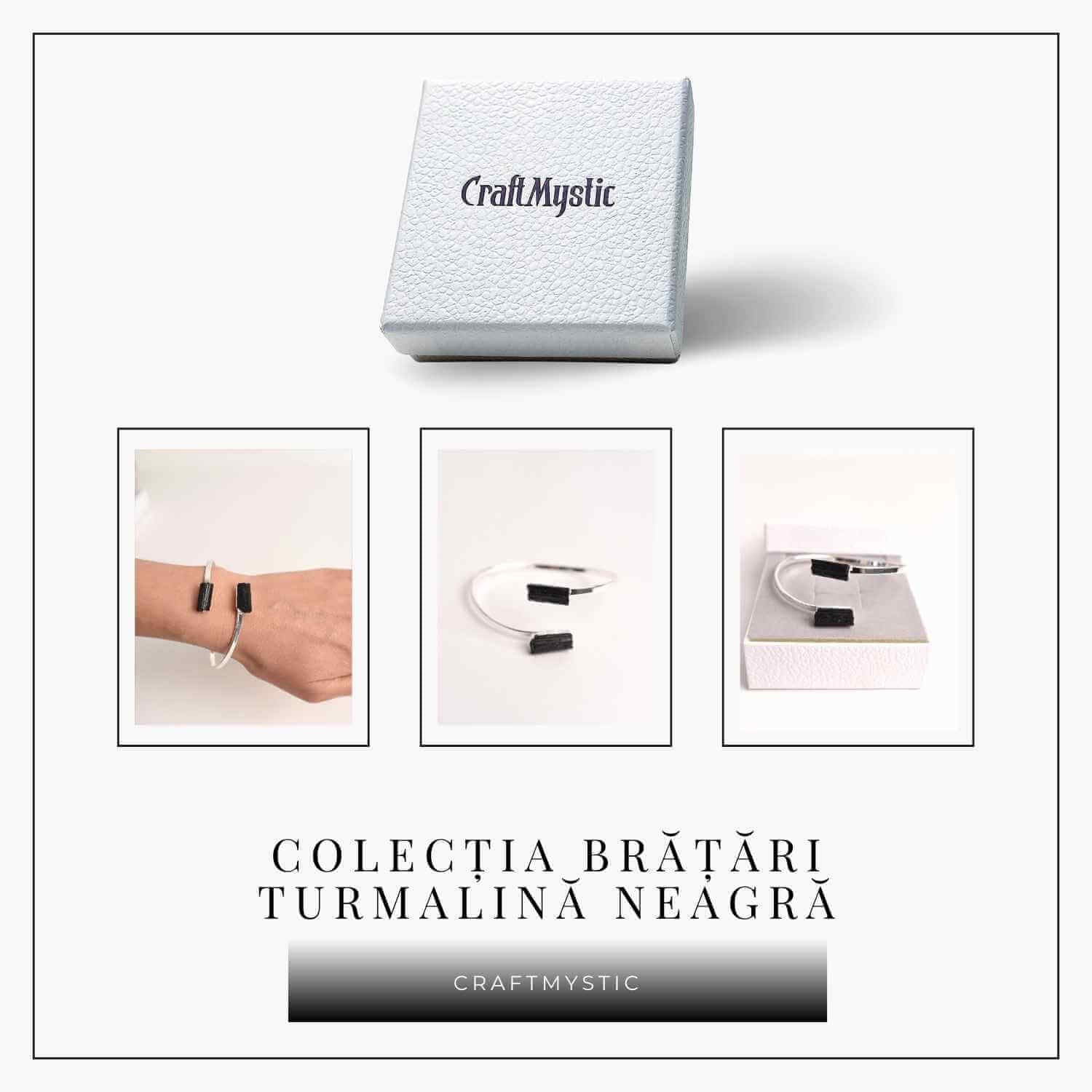 Bratara Metalica Argintie cu Dublu Turmalina, Protectie si Echilibru