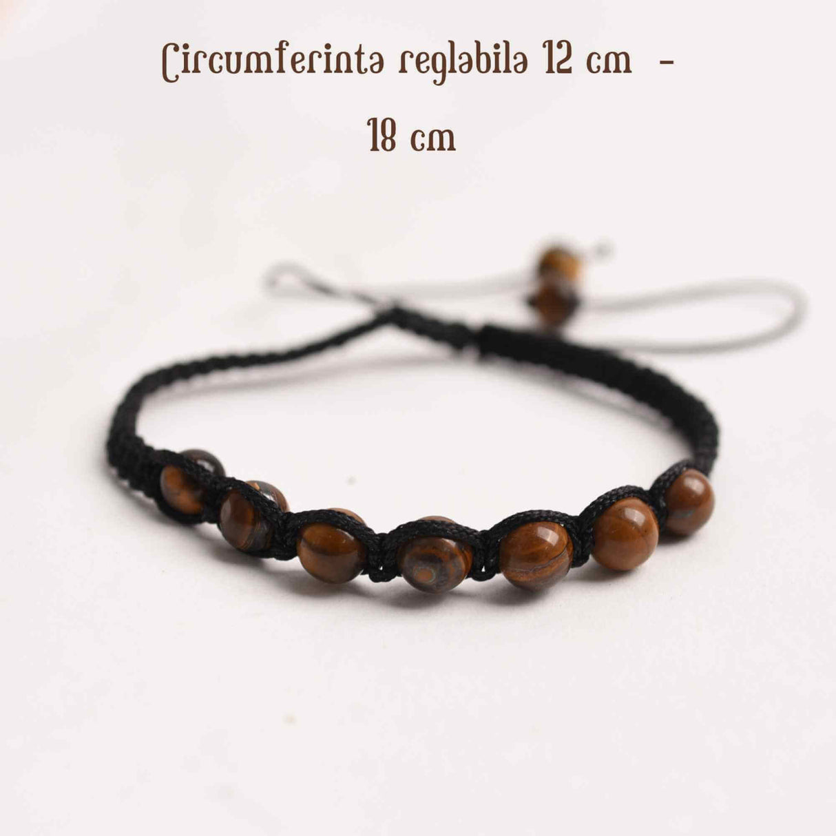 Bratara Reglabila cu Margele de Ochi de Tigru de 6mm - Bijuterii Handmade, Cadou Perfect pentru Femei si Fete