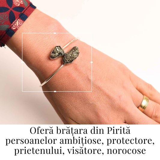 Bratara Pirita cu metal argintiu – Noroc si protectie zilnica