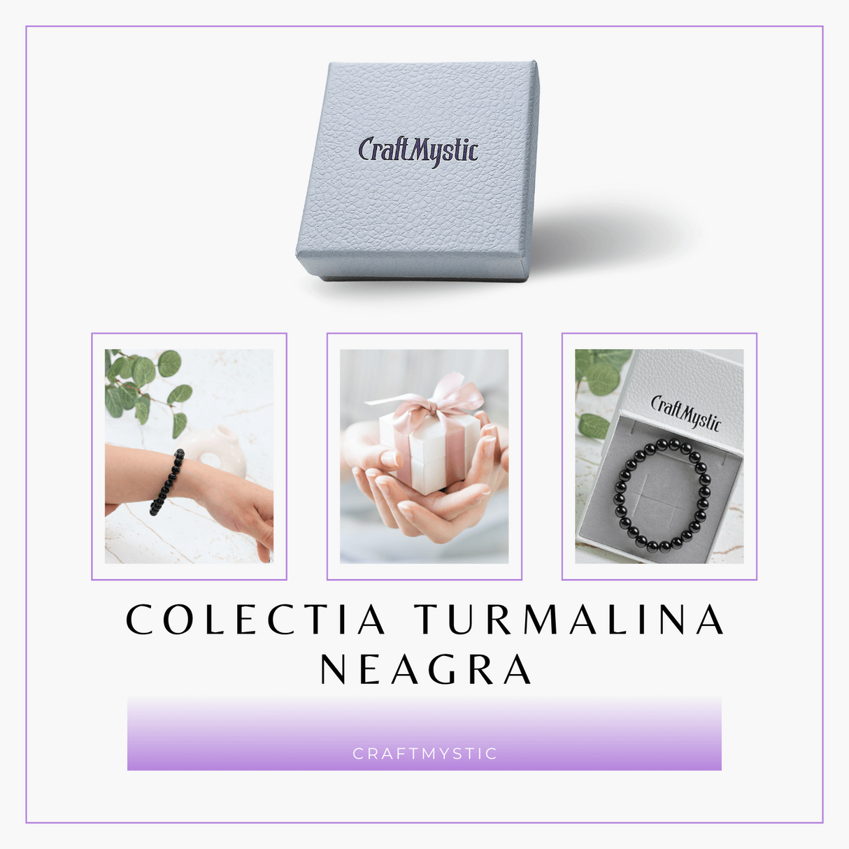 Bratara Elastica cu Margele de Turmalina Neagra de 6mm – Talisman Protector si Stilat