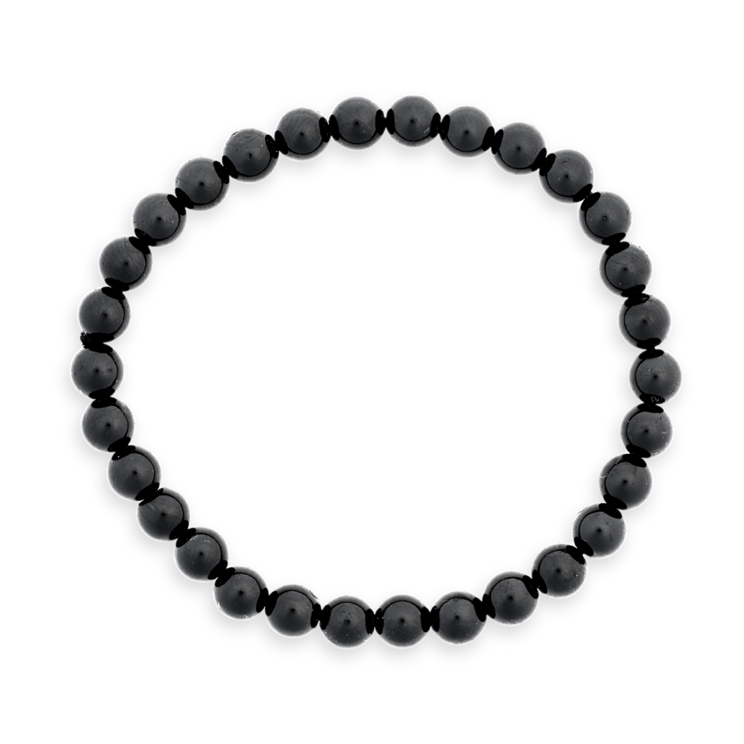 Bratara Elastica cu Margele de Turmalina Neagra de 6mm – Talisman Protector si Stilat