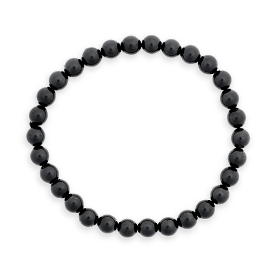 Bratara Elastica cu Margele de Turmalina Neagra de 6mm – Talisman Protector si Stilat