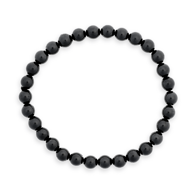Bratara Elastica cu Margele de Turmalina Neagra de 6mm – Talisman Protector si Stilat