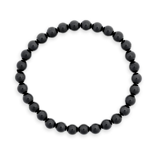 Bratara Elastica cu Margele de Turmalina Neagra de 6mm – Talisman Protector si Stilat