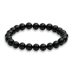 Bratara Elastica cu Margele de Turmalina Neagra de 8mm – Protectie si Echilibru