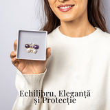 Brosa fluturas ametist cu perla sintetica si montura din cupru – Eleganta si echilibru