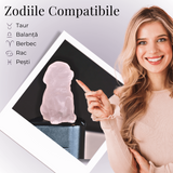 Figurina Artizanala 30mm Catelus din Cuart Roz