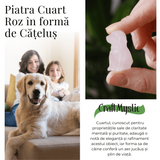Figurina Artizanala 30mm Catelus din Cuart Roz