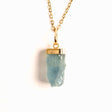 Calm Interior si Protectie – Colier din Acvamarin Brut si Argint 925 Placat cu Aur 18K