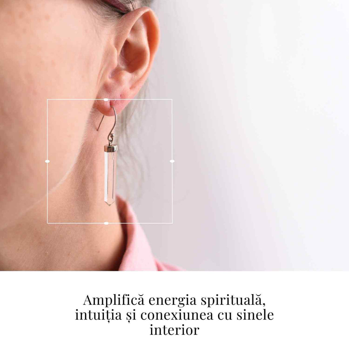 Cercei Argint 925 cu Cuart Lemurian Brut - Energie si Claritate