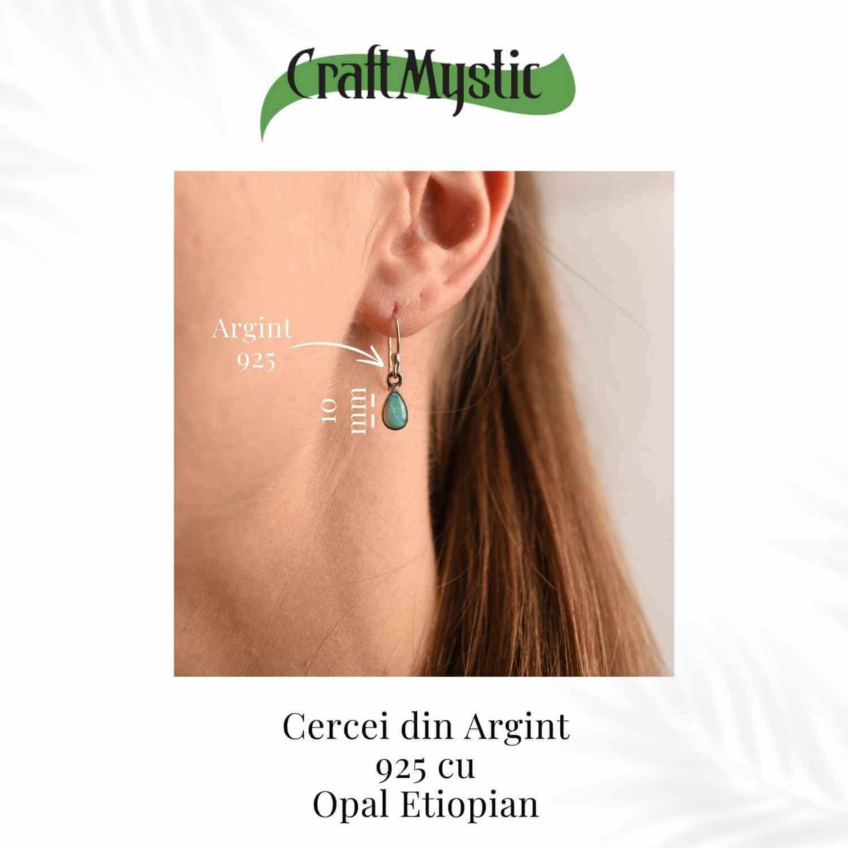 Cercei Argint 925 cu Opal Etiopian - Eleganta si Protectie Energetica