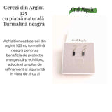 Cercei Argint 925 cu Turmalina Neagra Bruta - Protectie Energetica si Eleganta