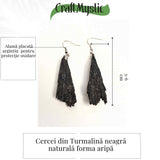 Cercei cu Turmalina Neagra model Aripa – Protectie si Eleganta Naturala