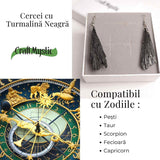 Cercei cu Turmalina Neagra model Aripa – Protectie si Eleganta Naturala