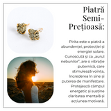 Bijuterie pentru succes si vitalitate – Cercei aurii cu Pirita naturala