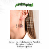 Cercei Aurii cu Ametist Rulat, Calm si Eleganta Naturala