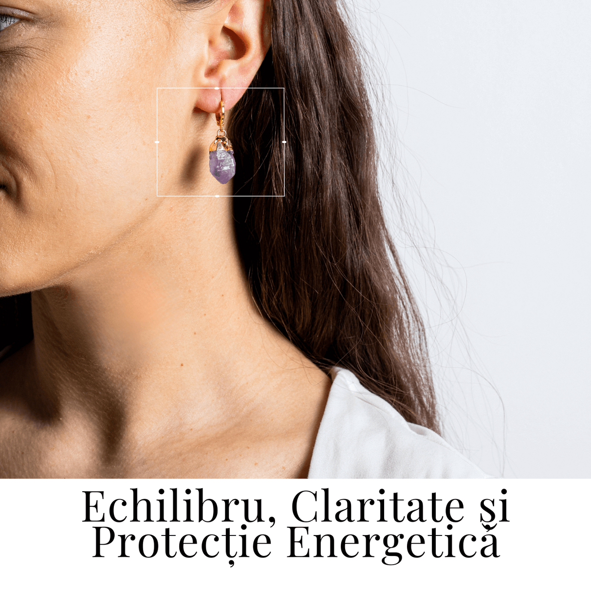 Cercei Aurii cu Ametist Brut Natural –Energie si Echilibru