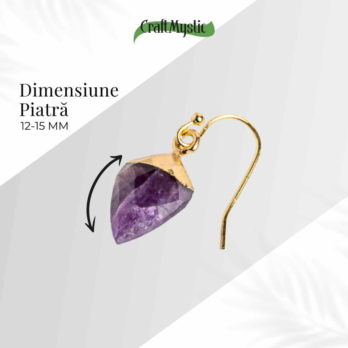 Cercei Aurii Eleganti cu Ametist Natural Fatetat – Eleganta si Protectie