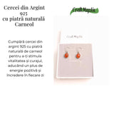 Cercei Carneol Oval cu Argint 925 - Vitalitate si Energie Pozitiva