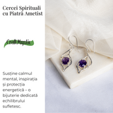 Cercei spirituali cu piatra Ametist – Calm si Vibratie Inalta