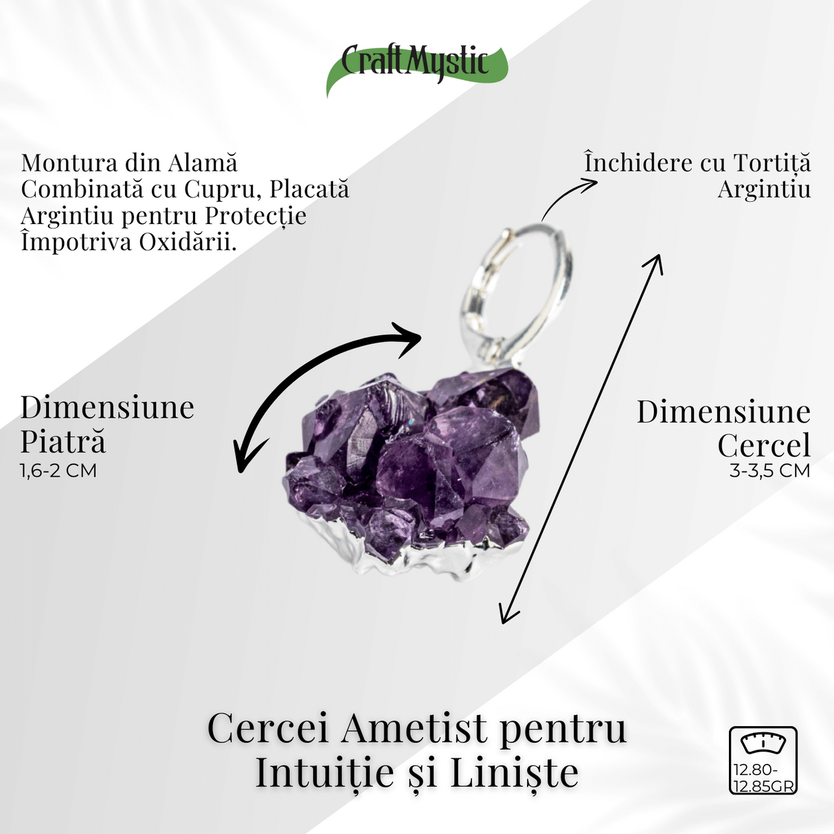 Cristal viu la urechile tale – Cercei ametist pentru intuitie si liniste