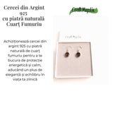 Cercei Cuart Fumuriu cu Argint 925 - Protectie si Claritate Mentala