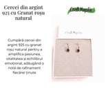 Cercei din Granat Fatetat cu Argint 925 - Eleganta si Energie Vitala