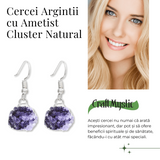 Cercei Argintii cu Ametist druzy