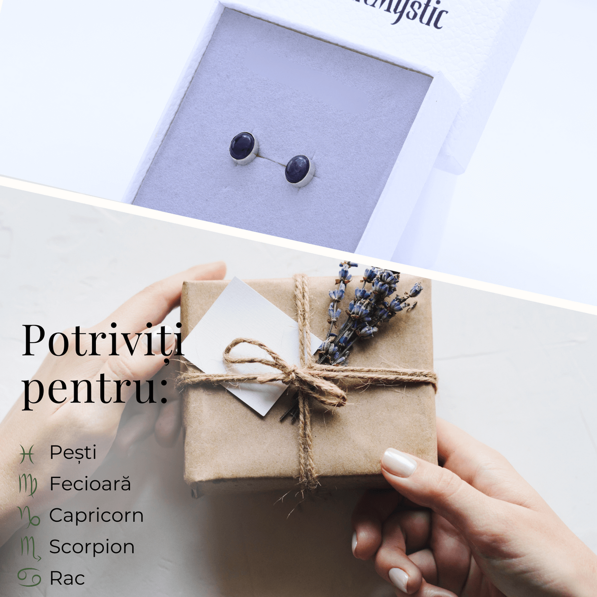 Cercei Eleganti cu Ametist Natural inchidere pe surub, pentru calm si echilibru