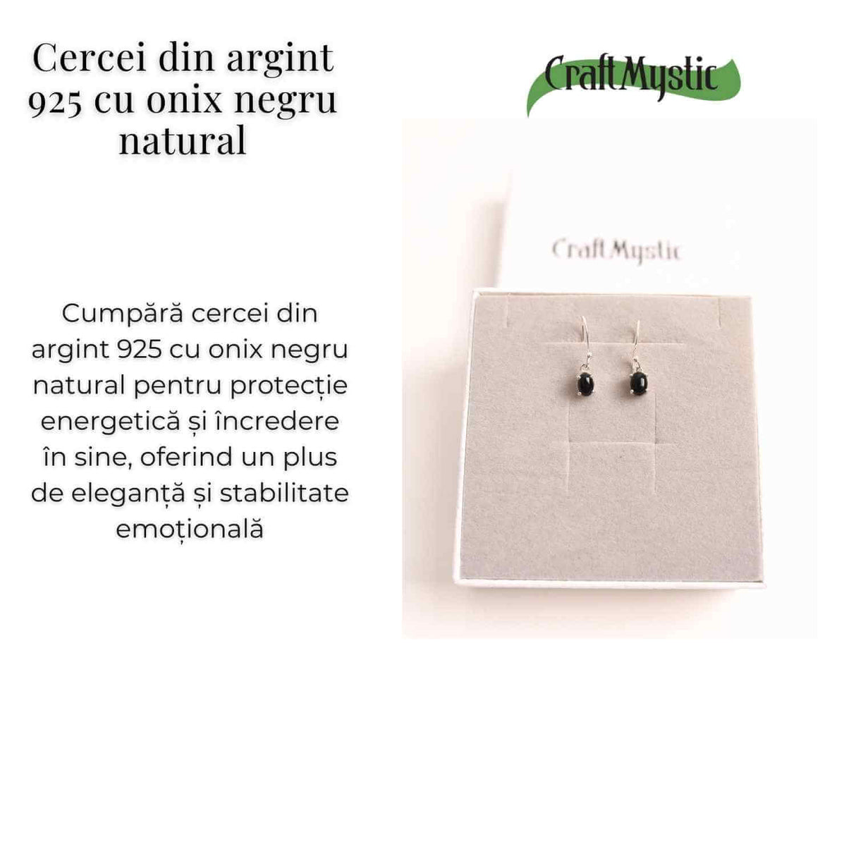 Cercei onix negru din argint 925 – Protecție si putere interioara