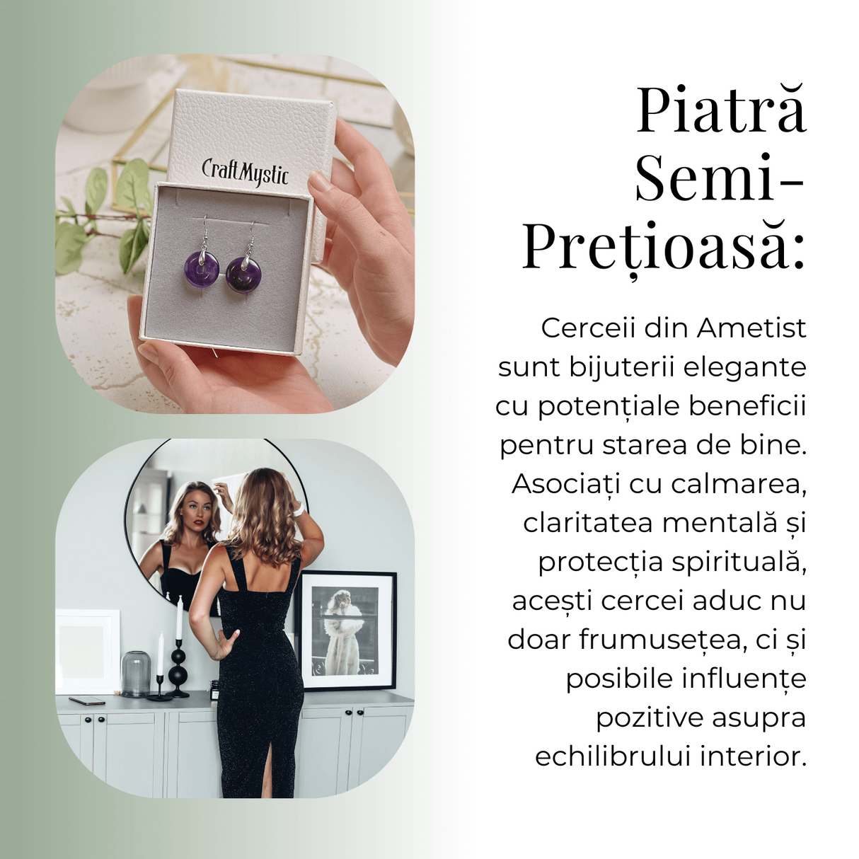 Cercei Argintii in Forma de Gogosica din Ametist - Promoveaza Linistea si Claritatea Mentala