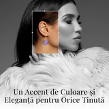 Cercei Argintii in Forma de Gogosica din Ametist - Promoveaza Linistea si Claritatea Mentala