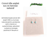 Cercei turcoaz oval din argint 925 – Putere de echilibru si protectie