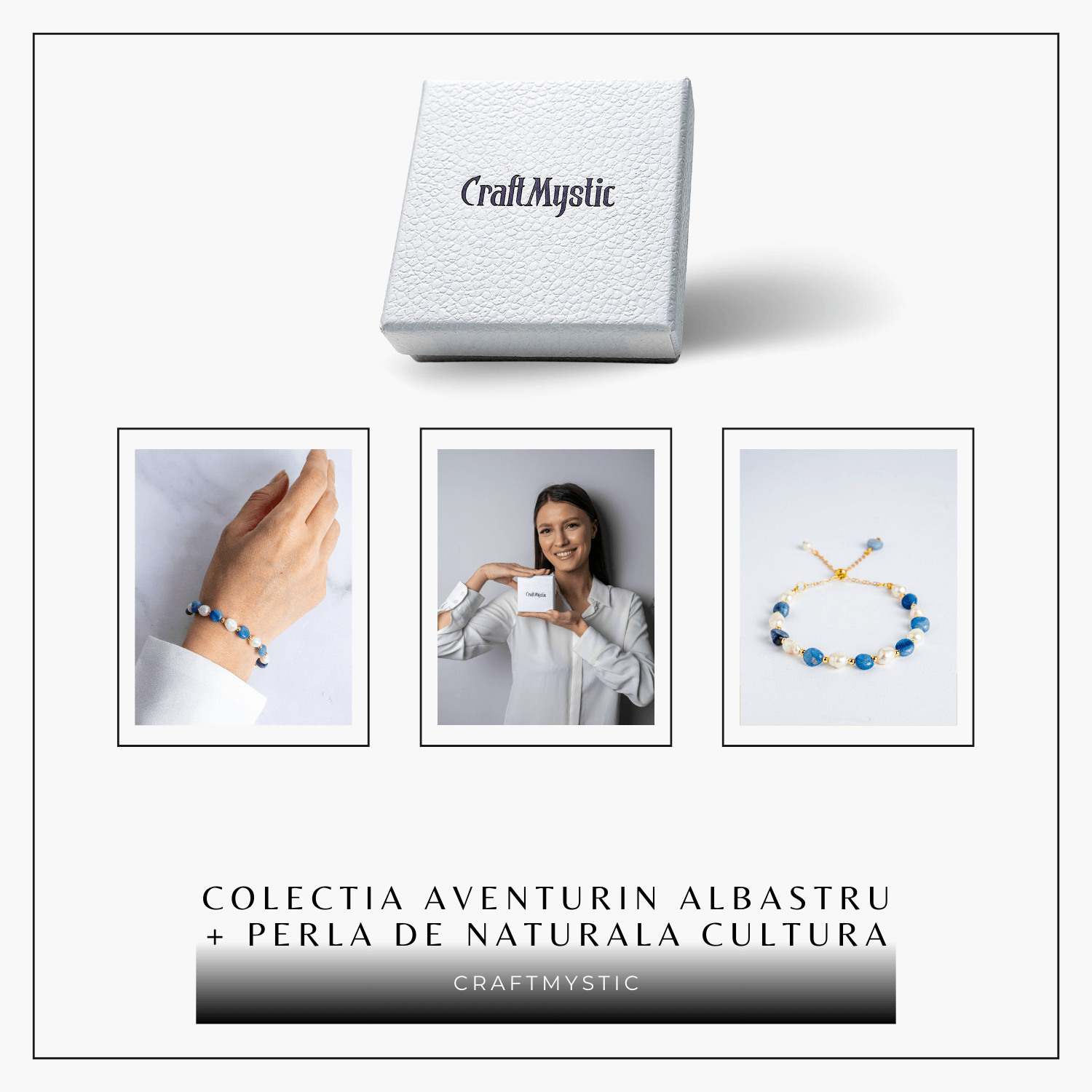 Protectie si claritate – Bratara cu aventurin albastru si perle