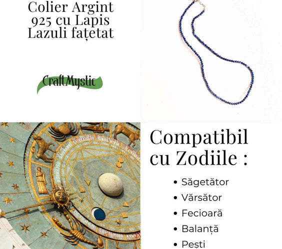 Claritate si Adevar Interior – Colier din Argint 925 cu Lapis Lazuli Fatetat