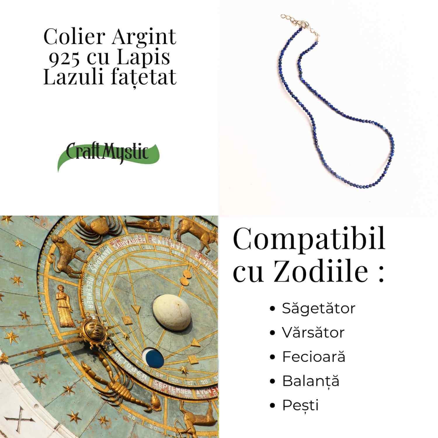Claritate si Adevar Interior – Colier din Argint 925 cu Lapis Lazuli Fatetat