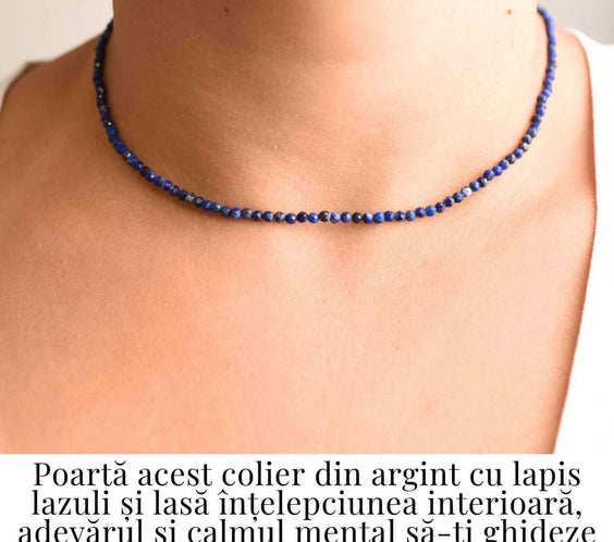 Claritate si Adevar Interior – Colier din Argint 925 cu Lapis Lazuli Fatetat
