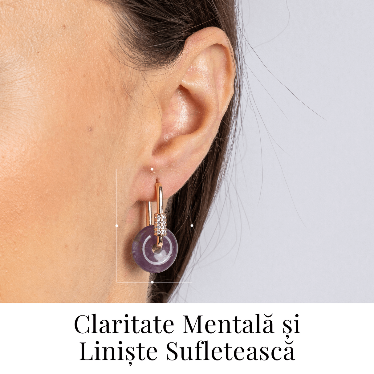 Bijuterie de Liniste – Cercei cu Ametist si design Pi