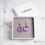 Claritate si Liniste – Cercei cu Ametist Hexagonal