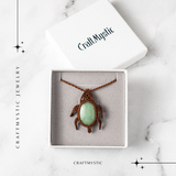 Colier Ajustabil Handmade cu Cristal de Aventurin Verde in Broscuta Impletita